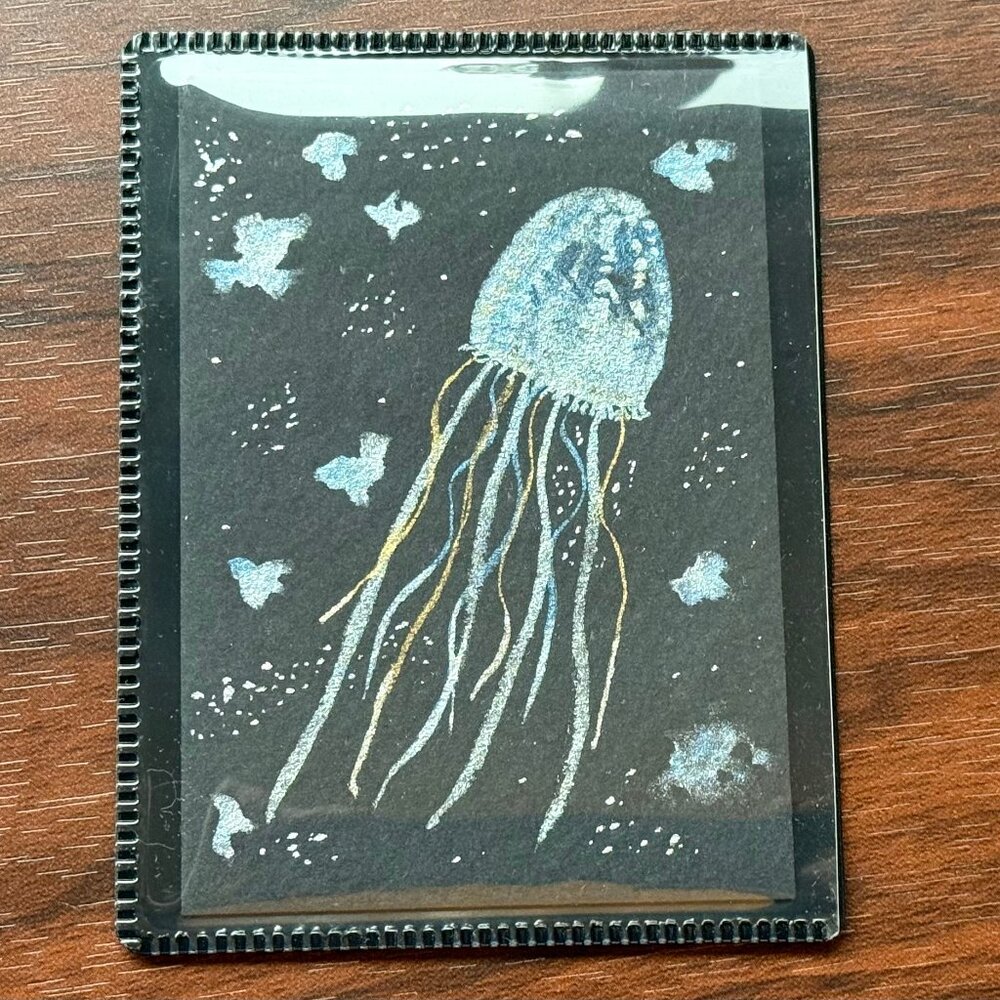 Art Watercolor Magnet Jellyfish Handmade